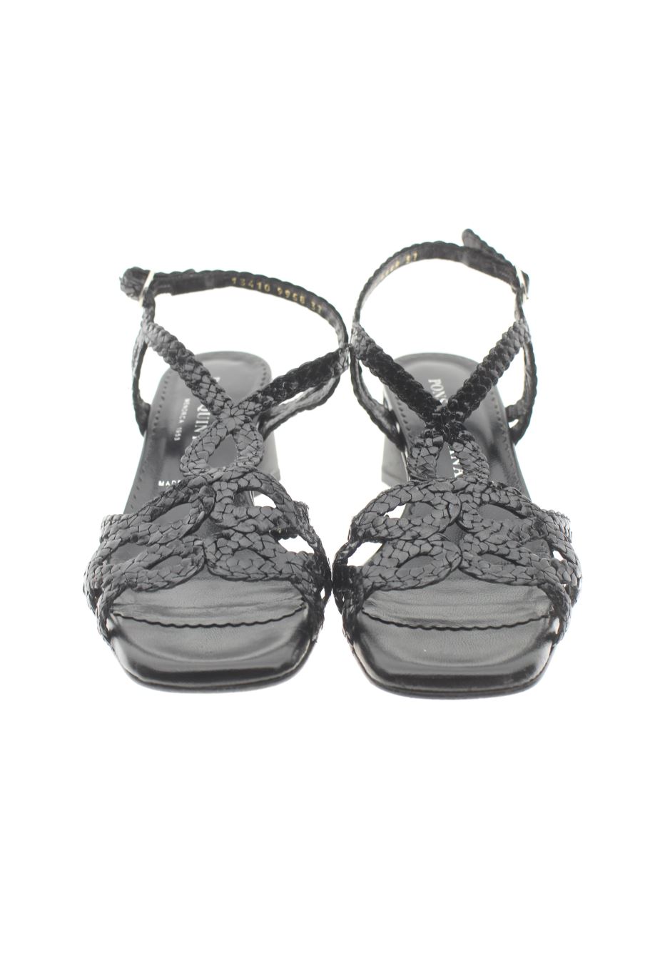 Sandalias tacon de Pons Quintana de la talla 37, de color negro de
