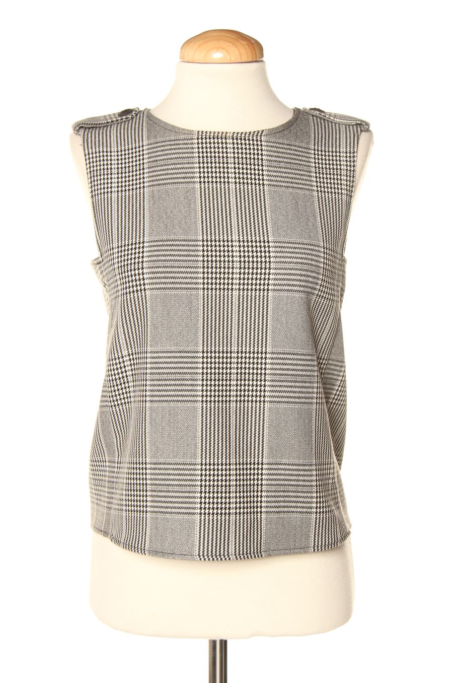 Top de Zara de la talla XS, de color cuadros