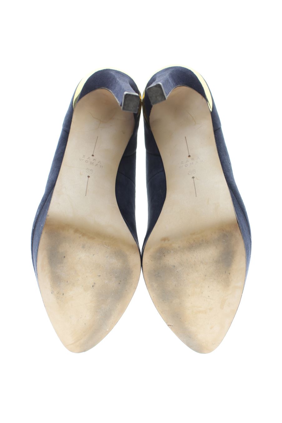 Zapatos de tacon de Zara de la talla 36, de color azul marino de