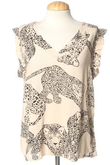 Blusa a maniche corte S Mocca blanca
