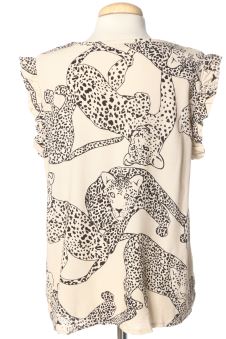 Blusa a maniche corte S Mocca blanca