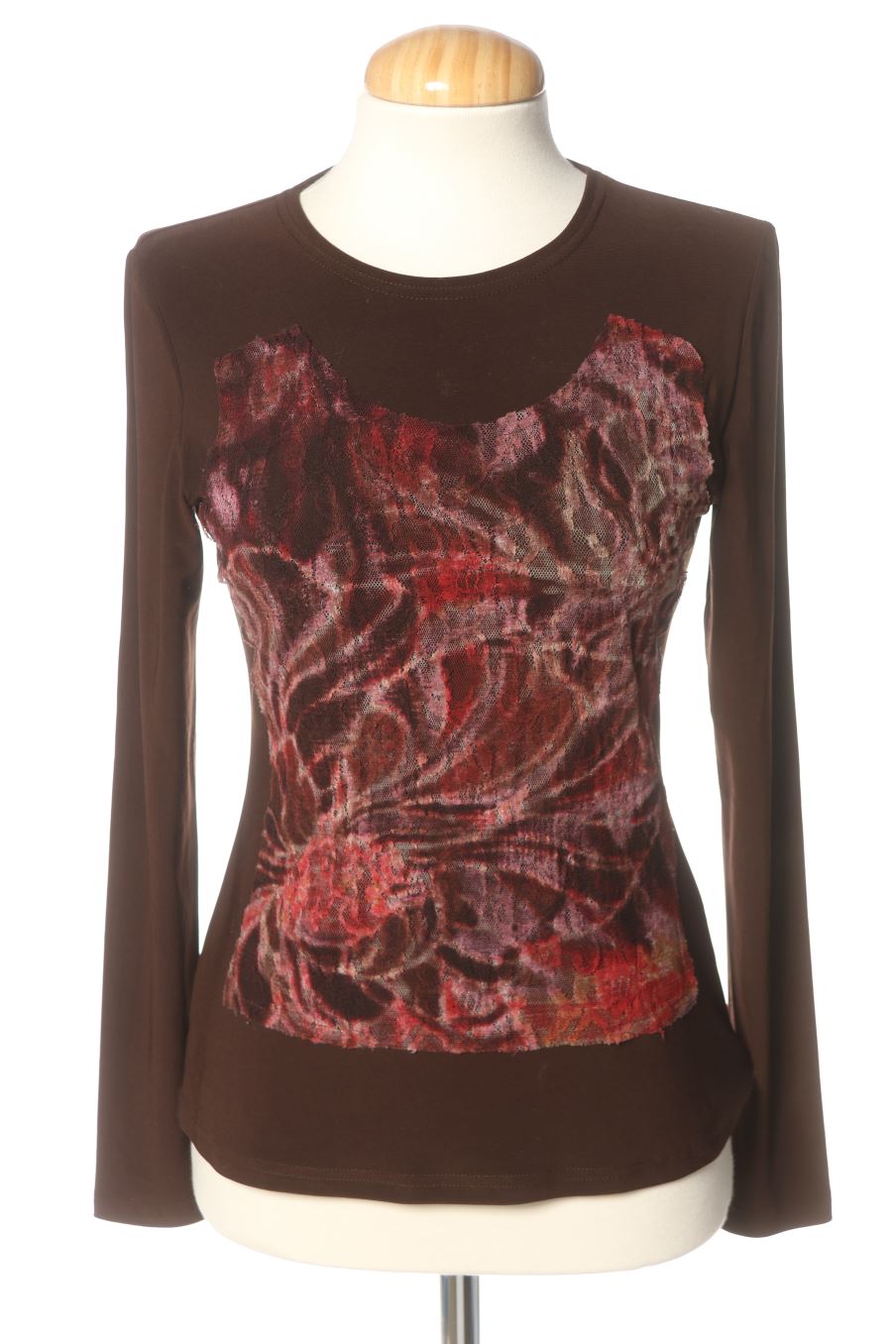 Blusa de manga larga de Mariña Riveiro de la talla 38, de color marrón