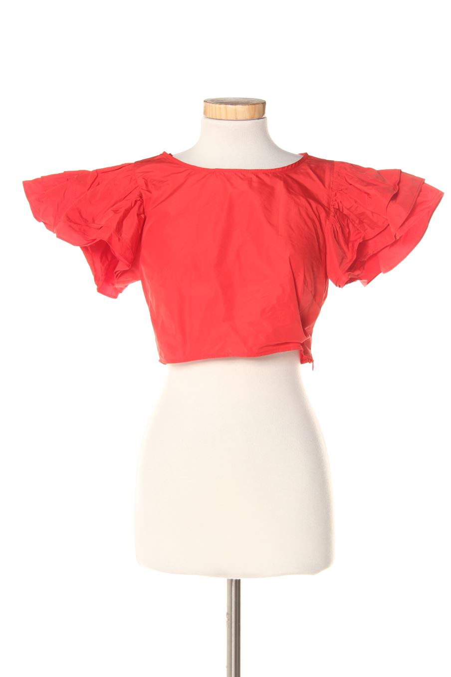 Blusa de manga corta de Zara de la talla S, de color rojo