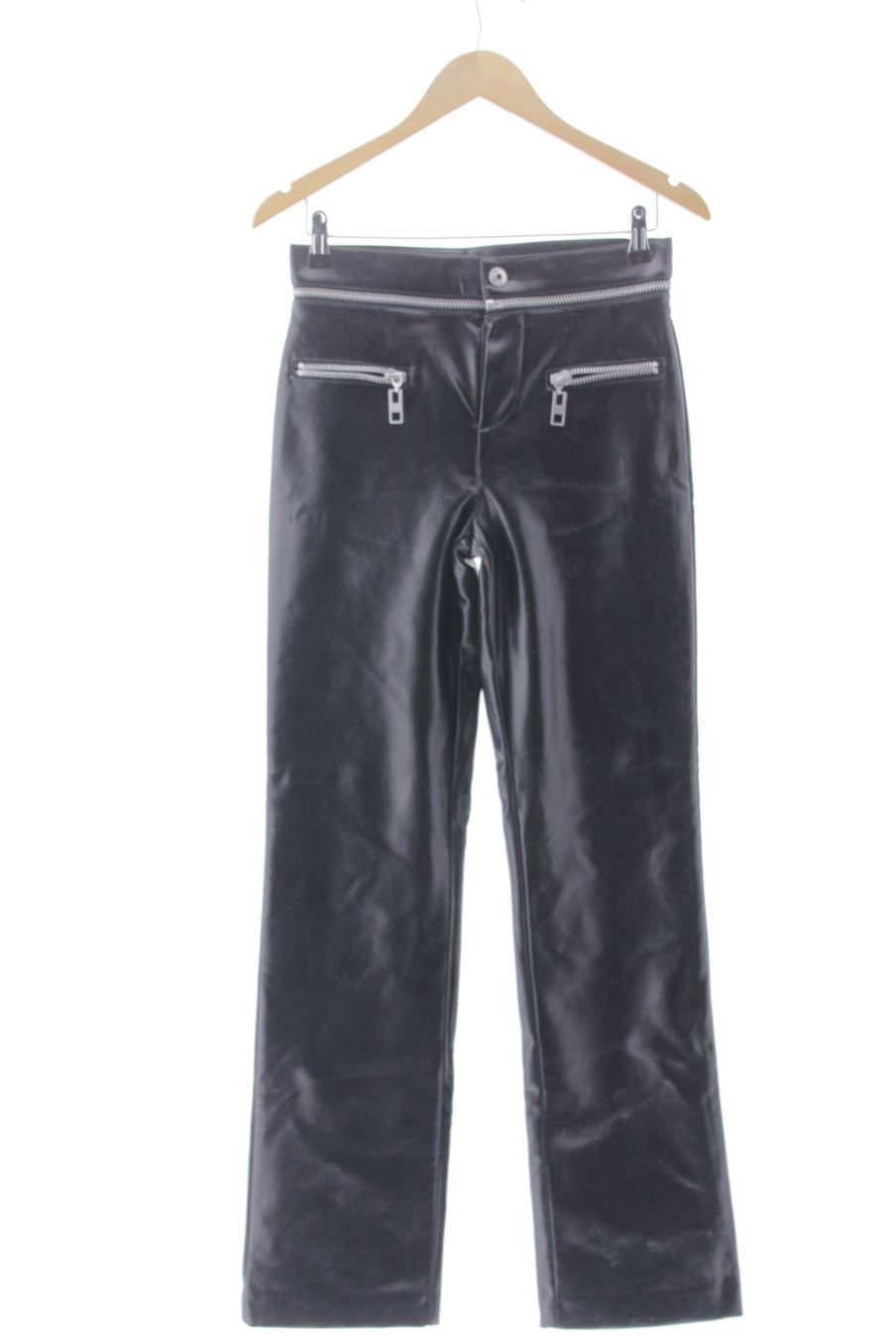 Pantalón de Zara de la talla XS, de color negro de sintético