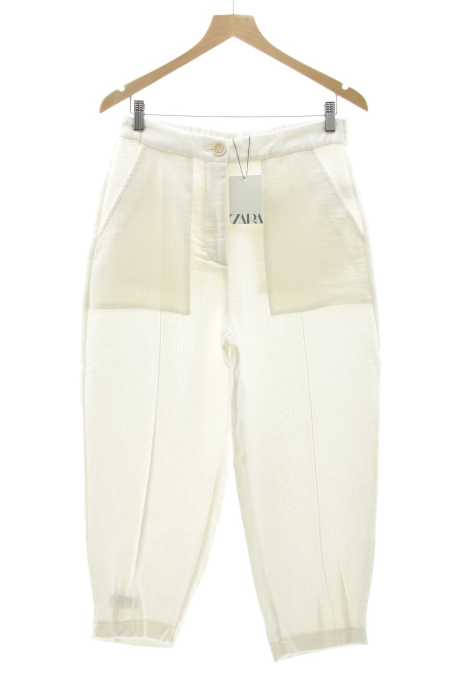 Pantalon Zara de la taille S, de couleur blanc