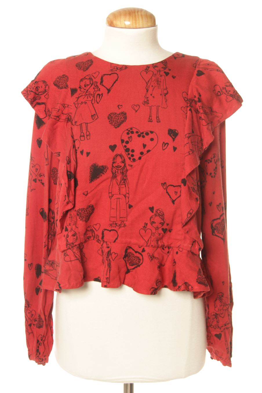 Blusa a maniche lunghe de Stradivarius de la talla S, de color rosso