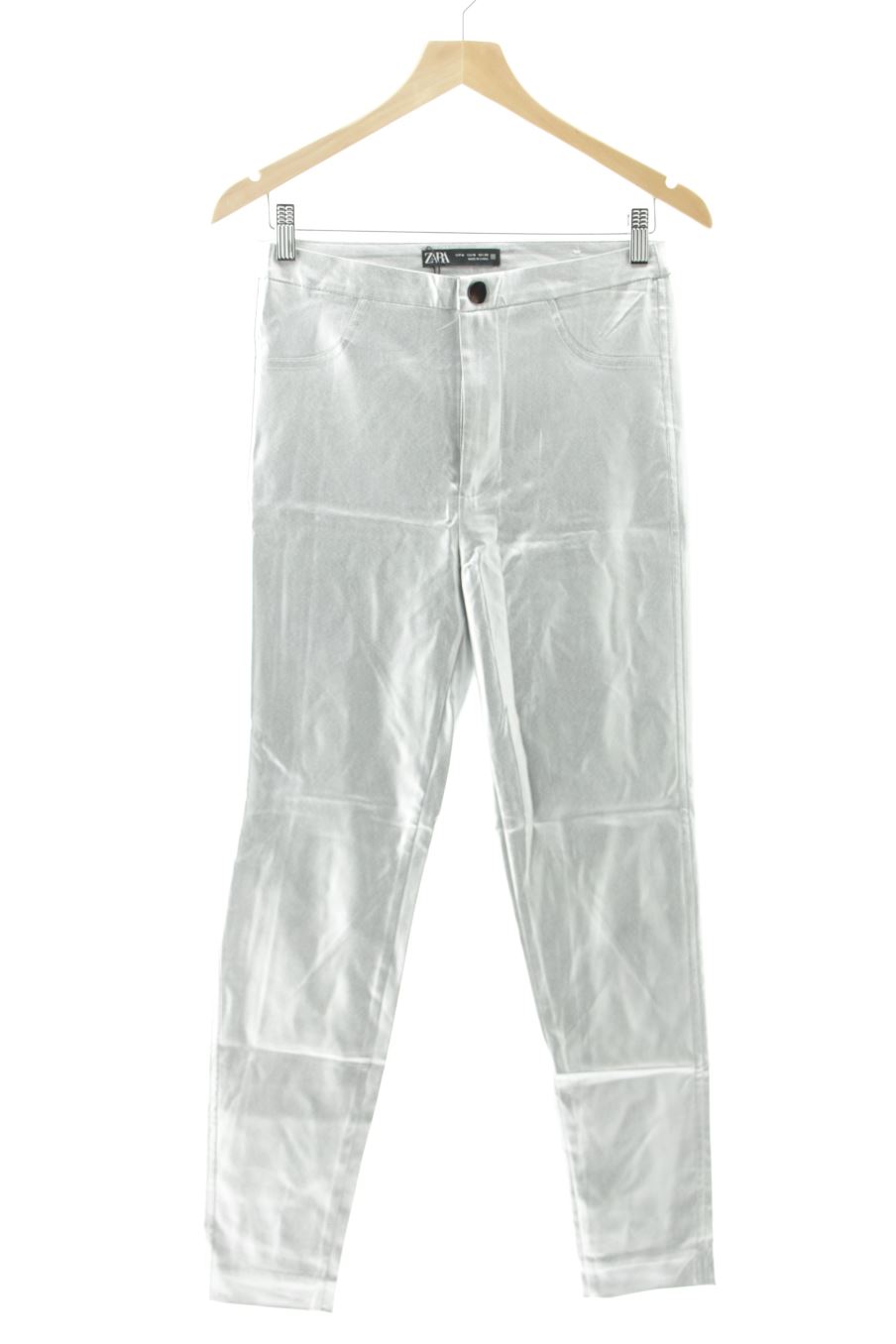 Pantaloni de Zara de la talla M, de color argentato