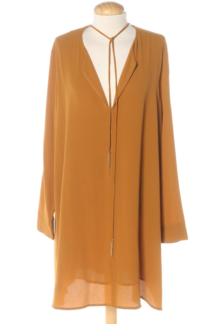 Einfaches Kleid von Mango Größe XL, Farbe Senfgelb, für