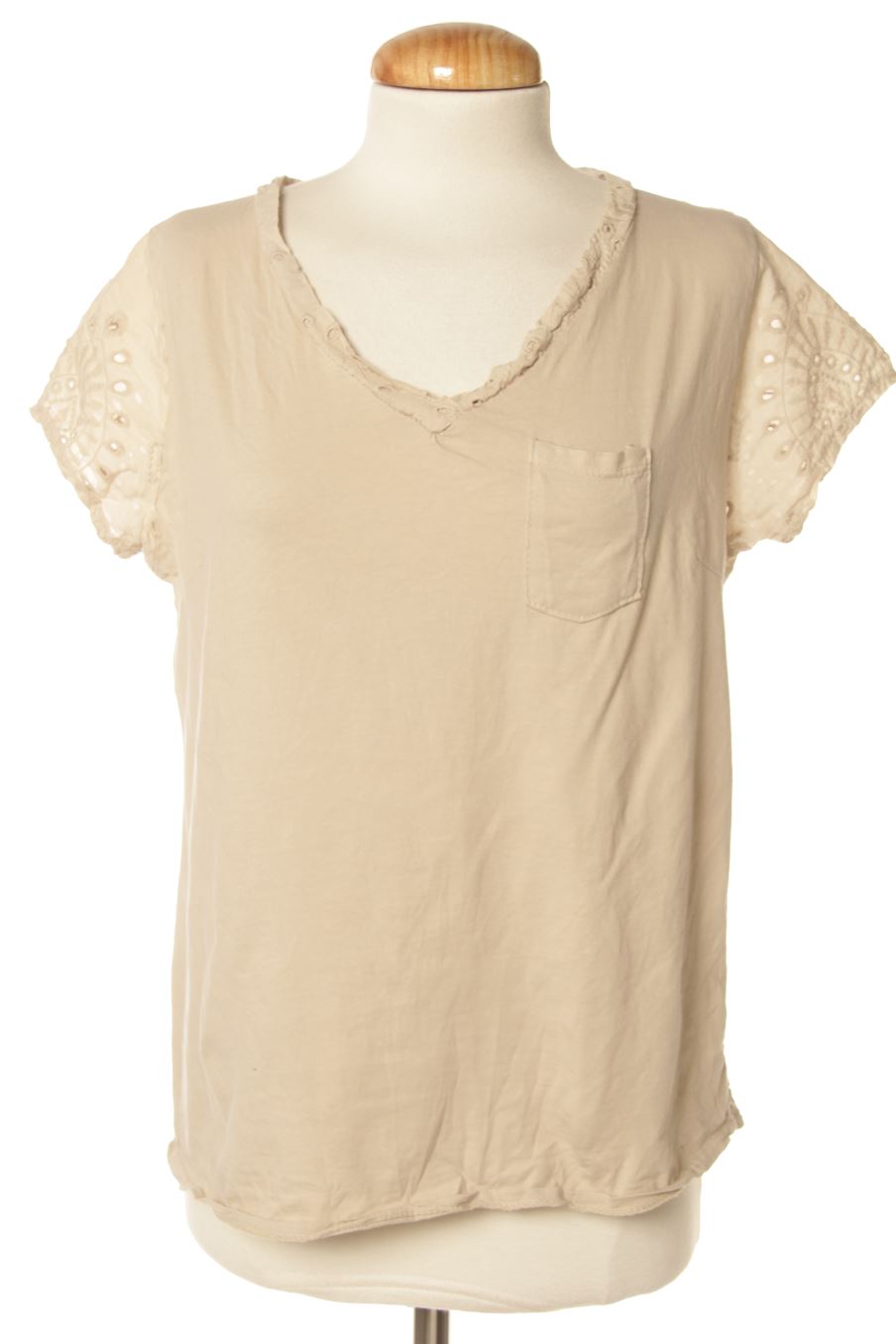 Blouse à manches courtes New collection de la taille S, de couleur beige