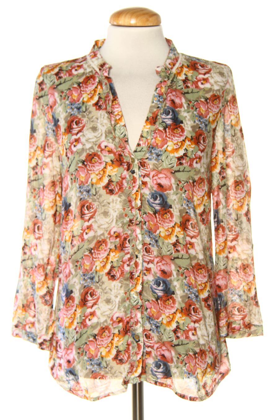 Blouse à manches longues Cortefiel de la taille S, de couleur fleurs