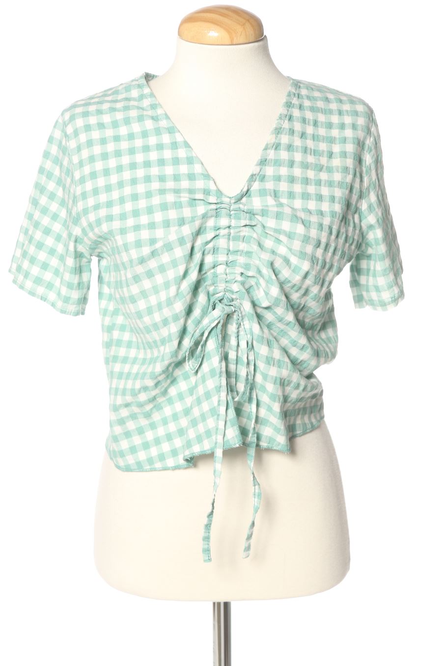 Blusa de manga corta de Greta de la talla Única, de color cuadros