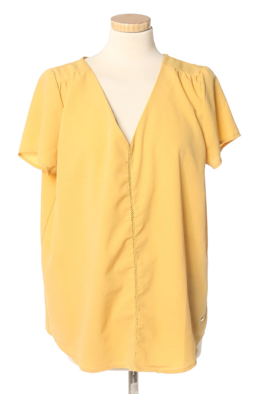 Blouse à manches courtes Milano de la taille S, de couleur moutarde