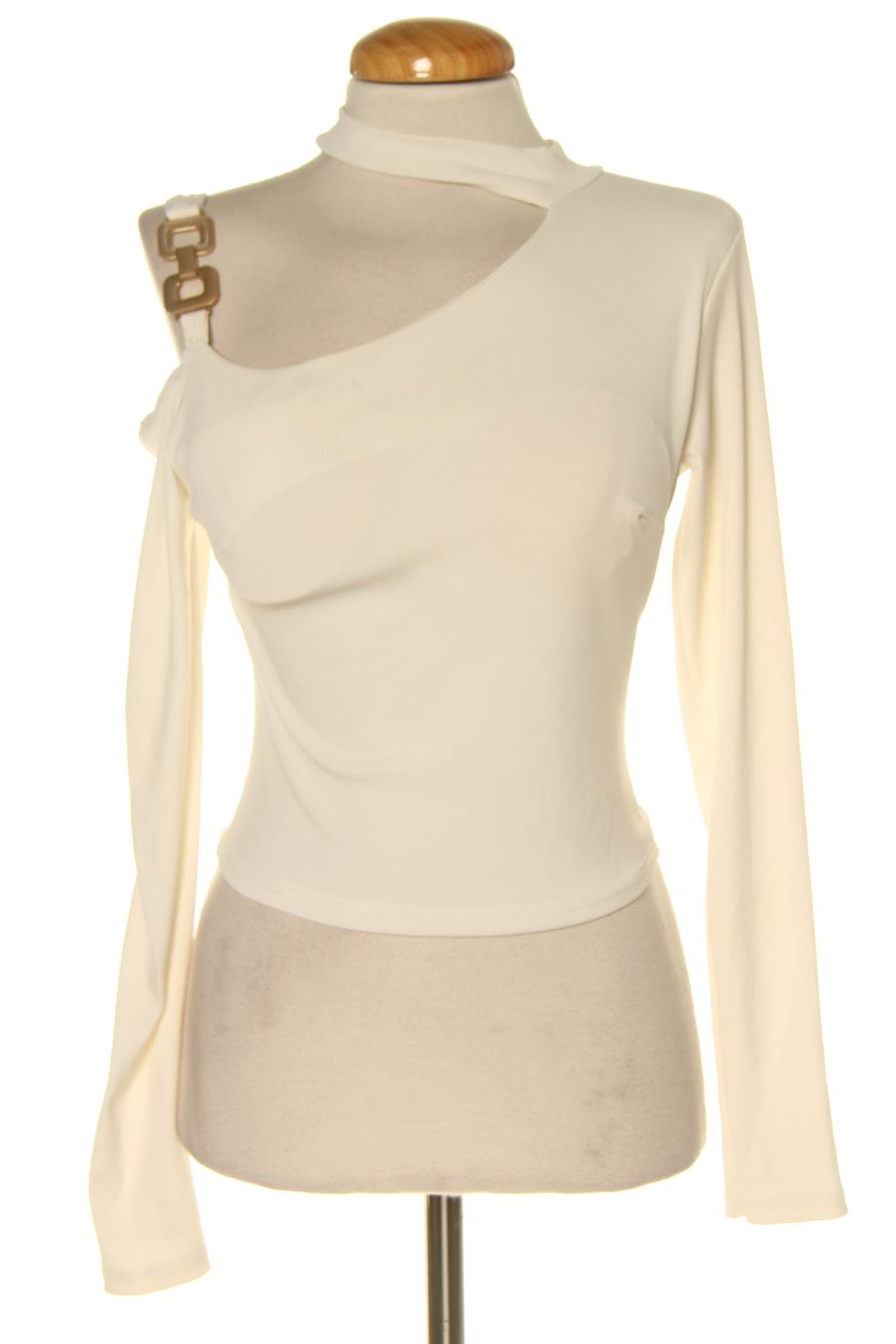 Langärmelige Bluse von Made in italy Größe S, Farbe Weiss, für