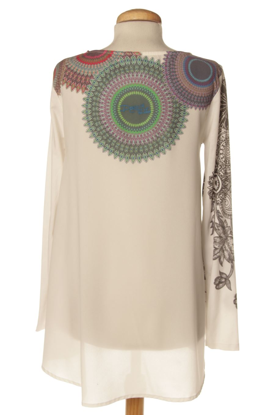Blouse à manches longues Desigual de la taille S, de couleur blanc