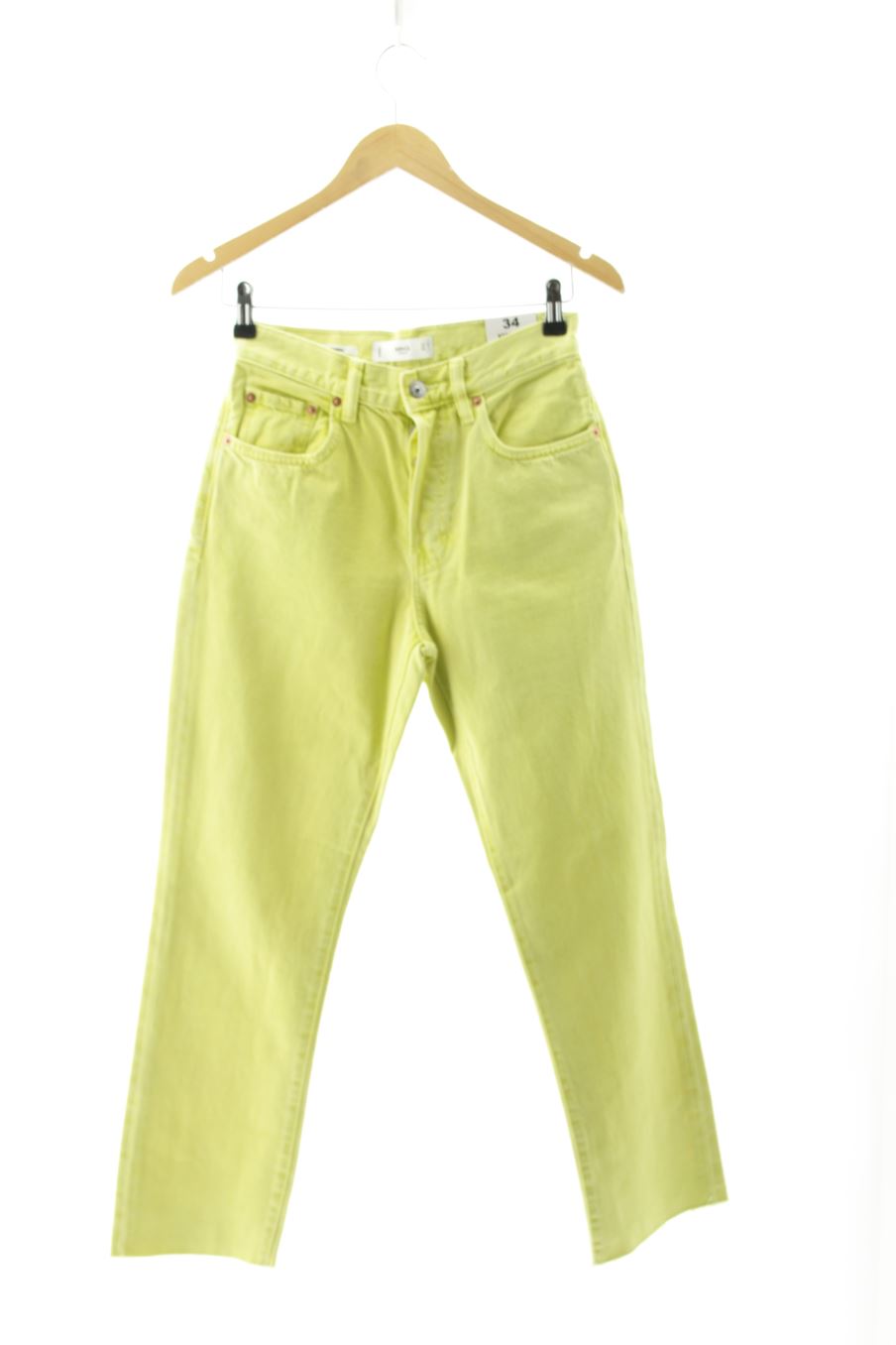 Vaquero de Mango de la talla 34, de color amarillo de ropa vaquera
