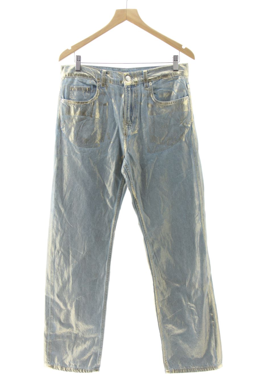 Vaquero de Zara de la talla 38, de color azul de ropa vaquera