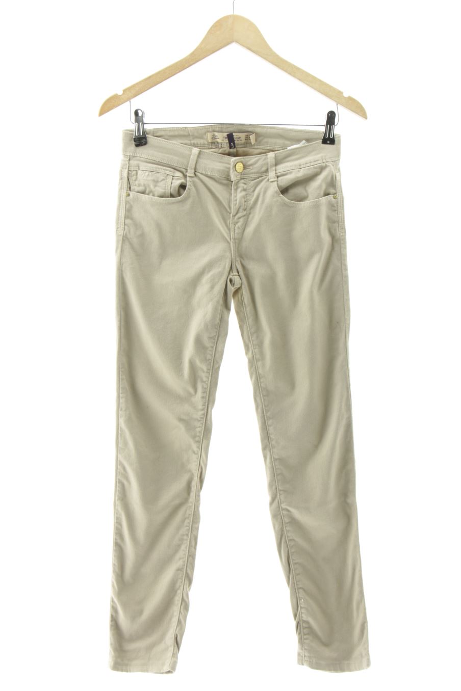 Vaquero de Zara de la talla 36, de color beige de ropa vaquera
