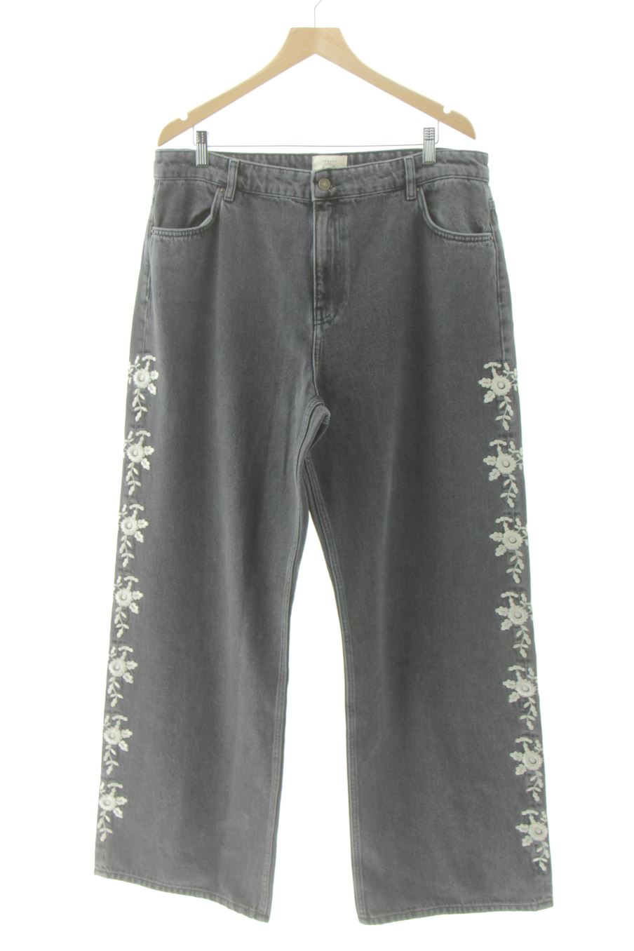 Jeans von Sézane Größe 46, Farbe Grau, aus Jeanskleidung für