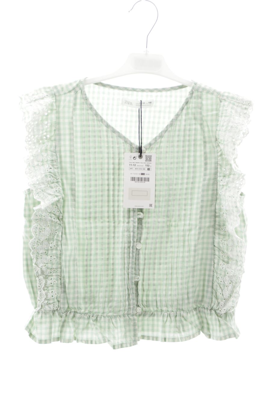 Blusa de manga corta de Zara de la talla 11 años con etiqueta