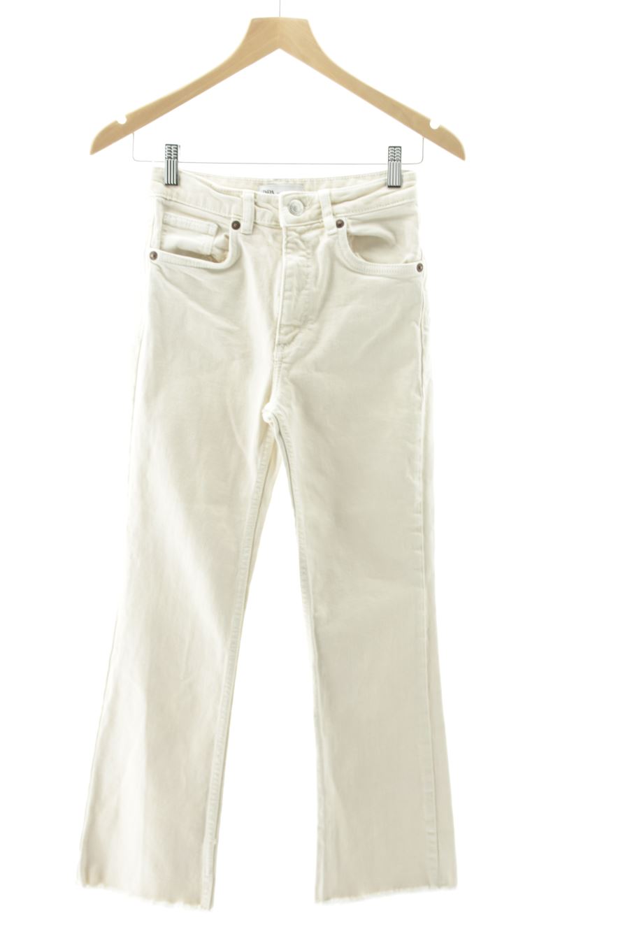 Jeans Zara de la taille 34, de couleur beige de denim