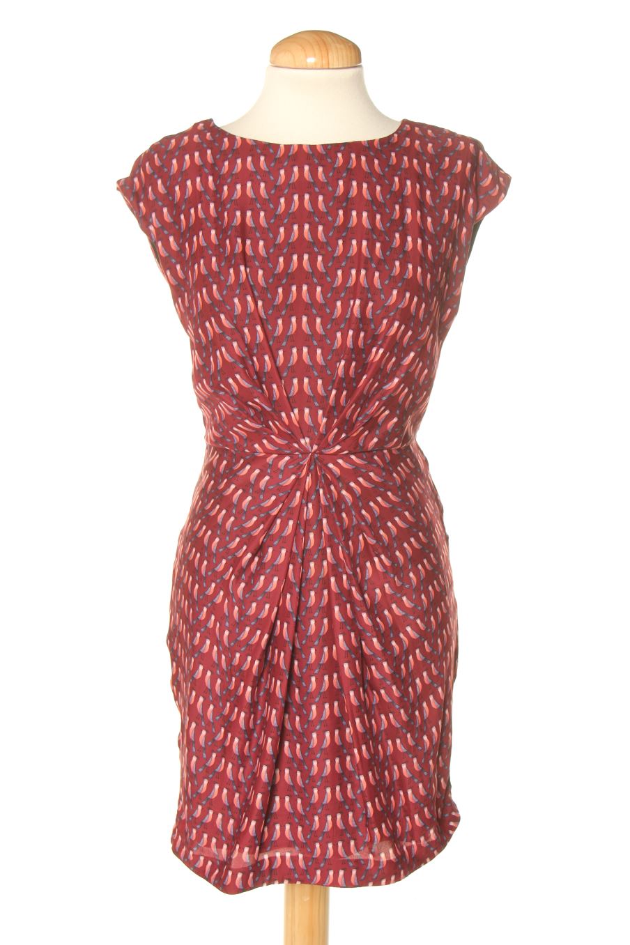 Vestido casual de trf (ZARA) de la talla S, de color burdeos