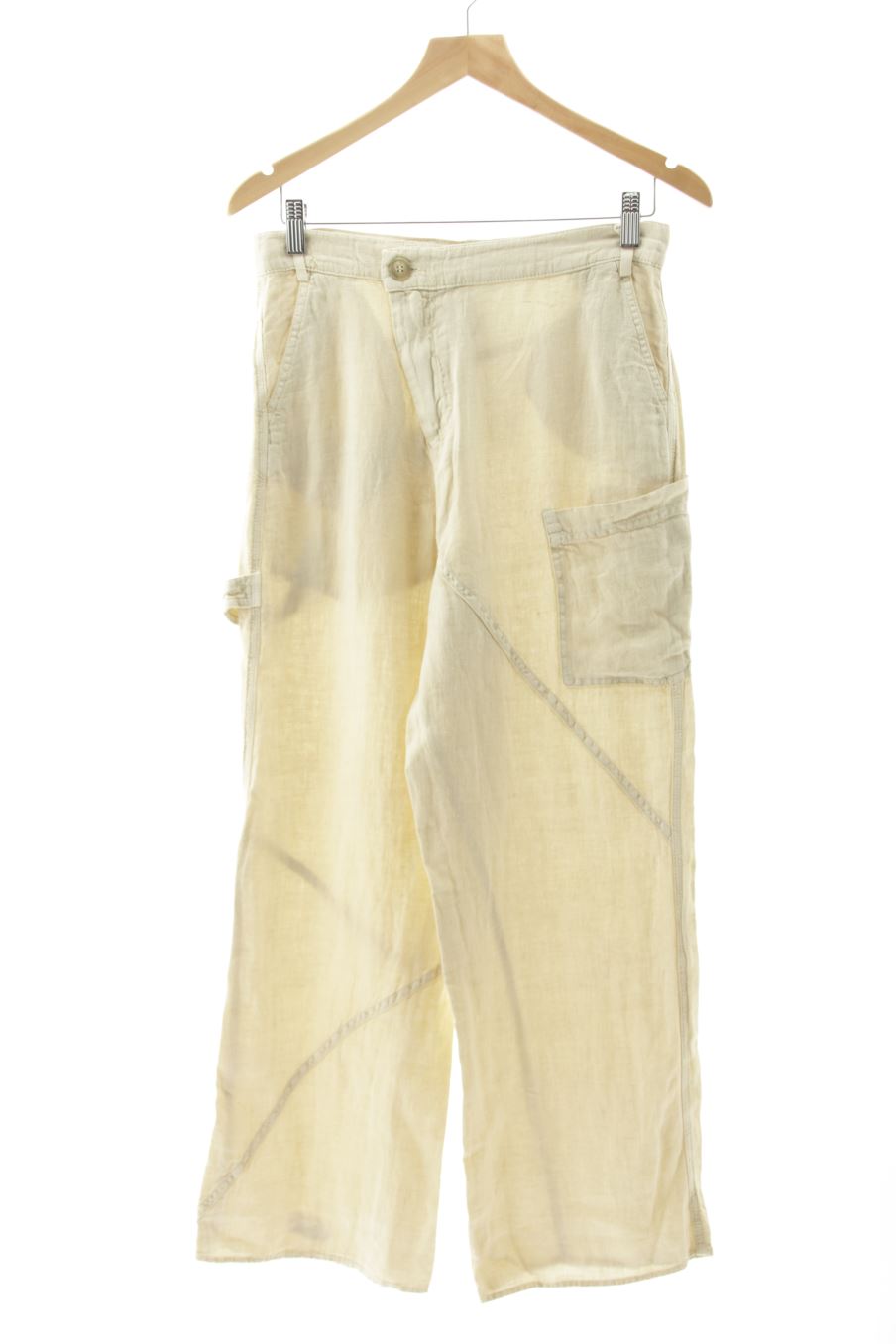 Pantaloni de Zara de la talla XS, de color beige