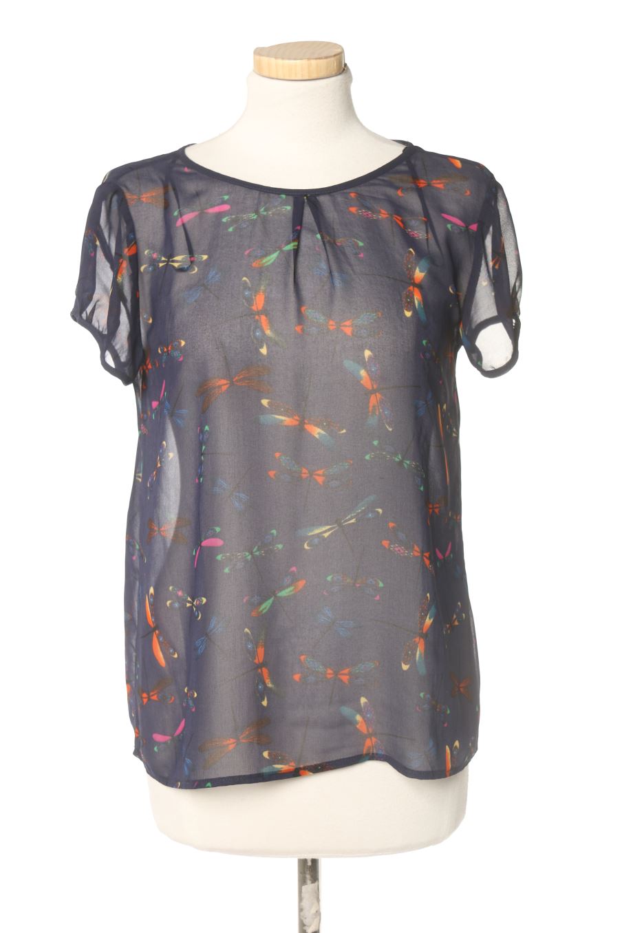 Blouse à manches courtes Trafaluc de la taille S, de couleur bleu marine