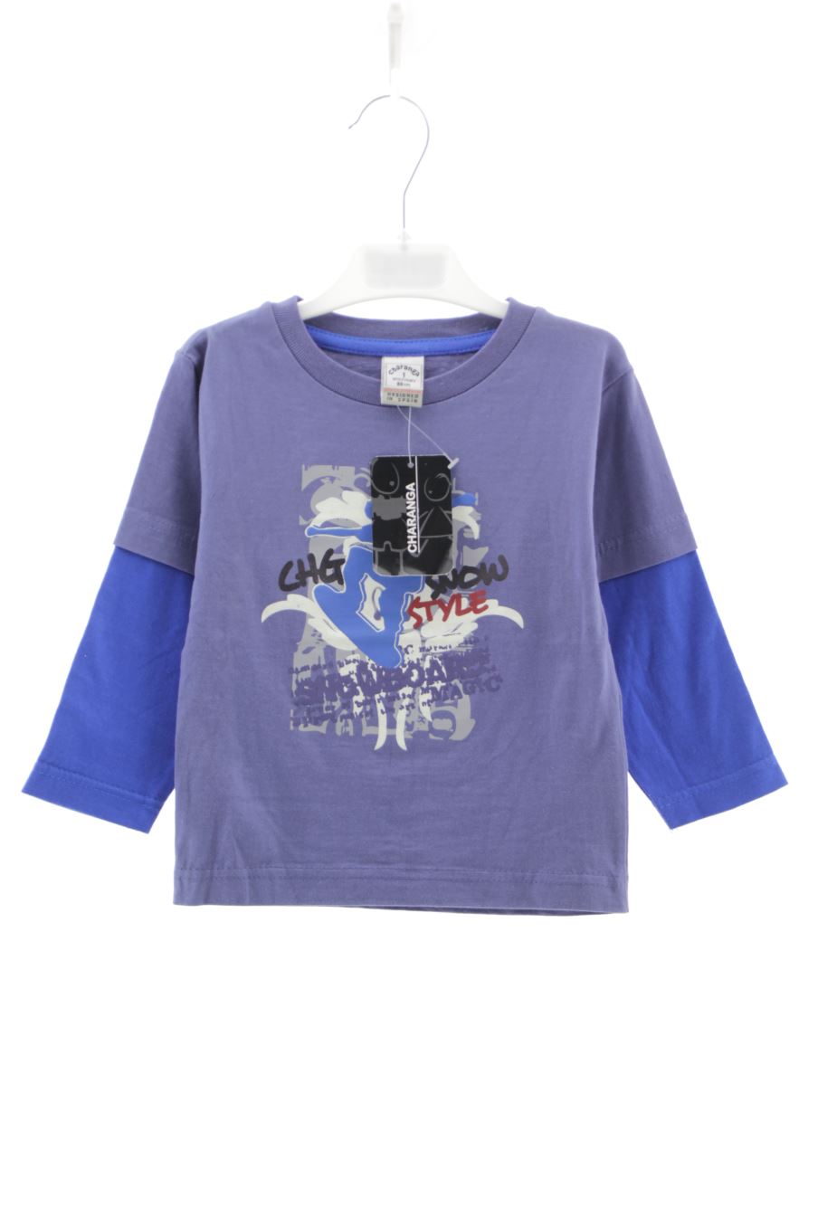 T-shirt manches longues Charanga de la taille 3 ans avec une étiquette