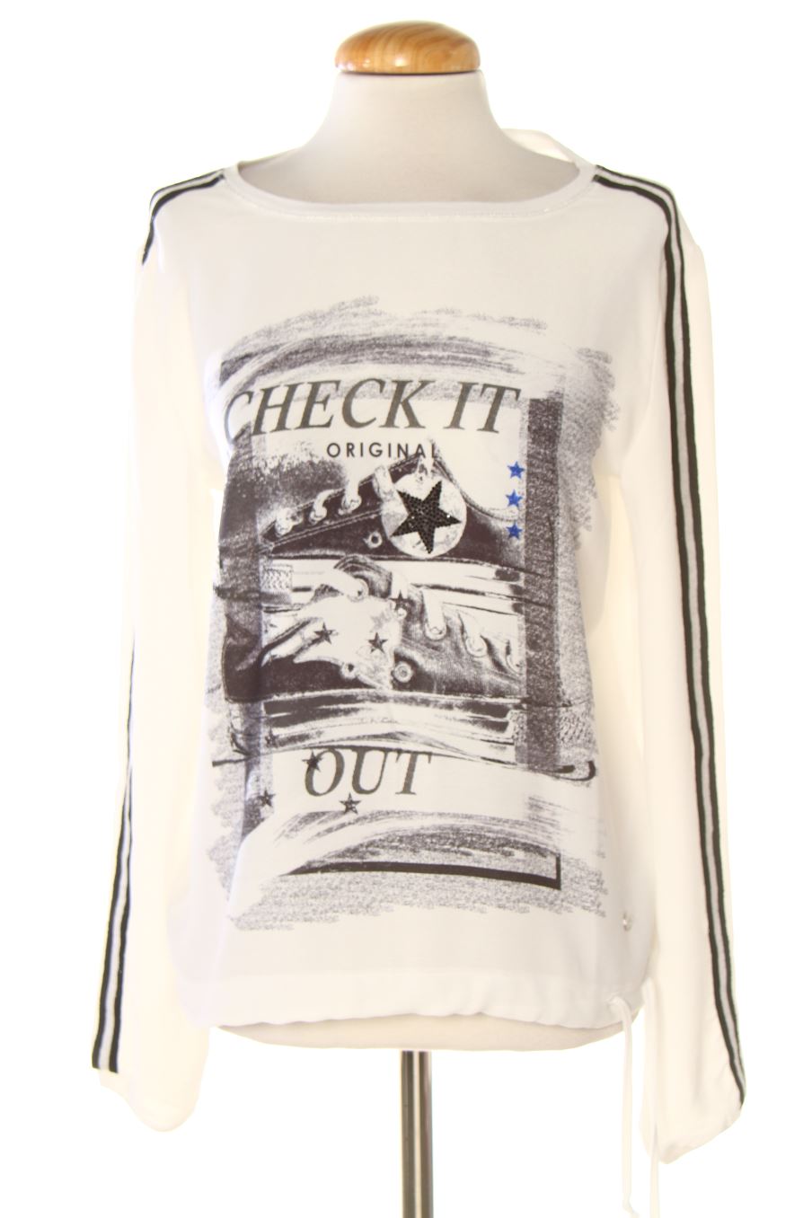 Blusa a maniche lunghe de monari de la talla 38, de color bianco