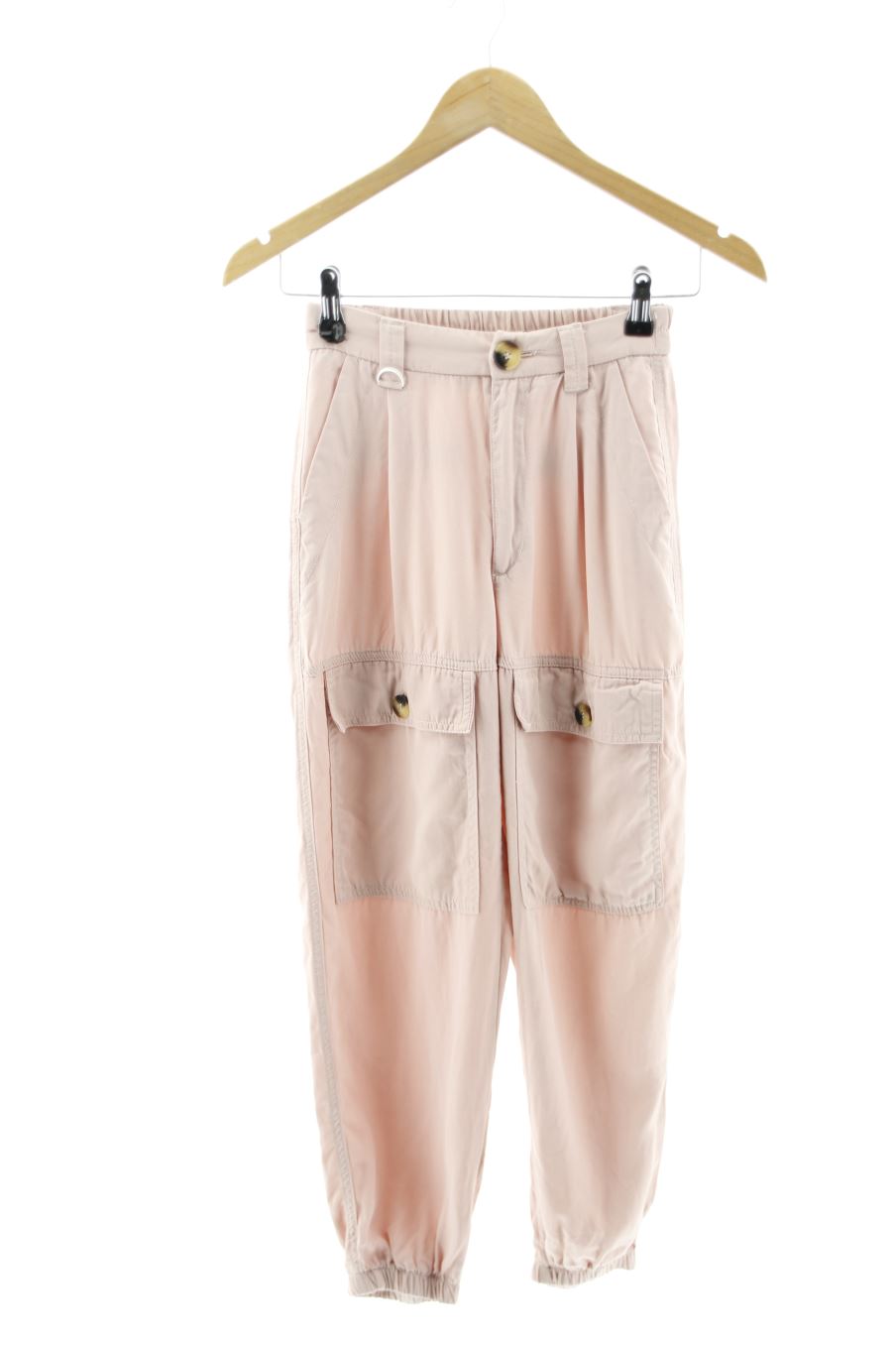 Pantalón Casual de Bershka de la talla 36, de color rosa