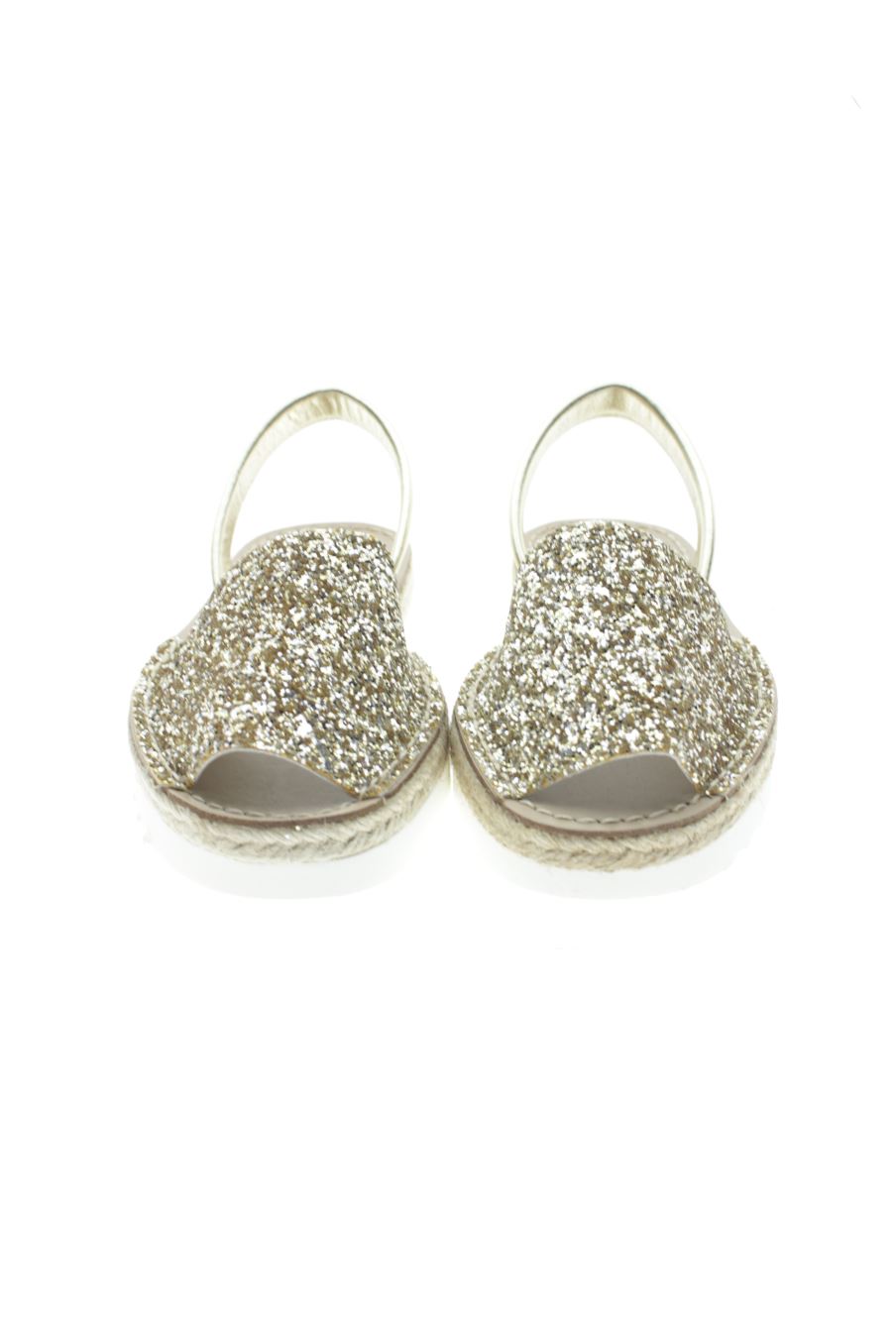 Sandalias planas de Avarca de la talla 36, de color dorado de
