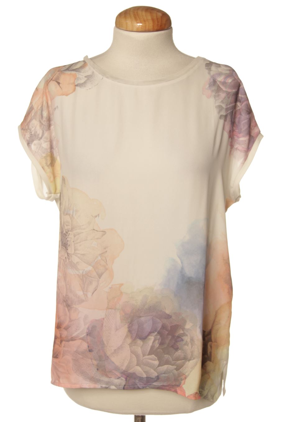 Blusa a maniche corte de Zara de la talla S, de color bianco