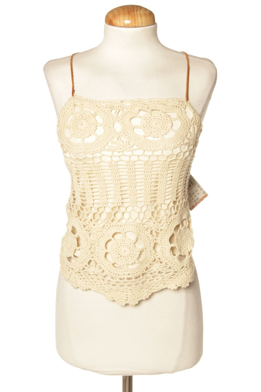 Camiseta sin mangas de Mango de la talla M, de color beige