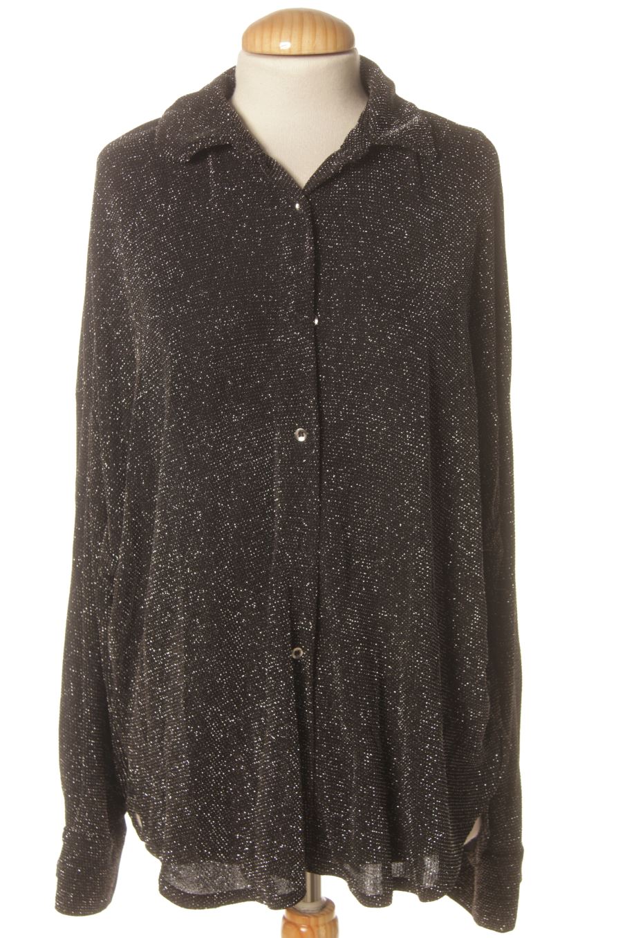 Blouse à manches longues Mango de la taille L, de couleur argenté