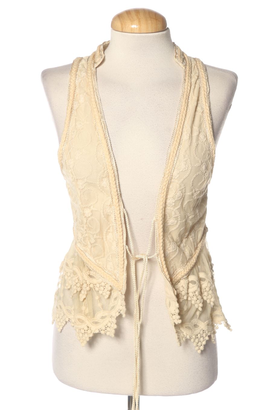 Boléro sans manches Zara de la taille M, de couleur beige