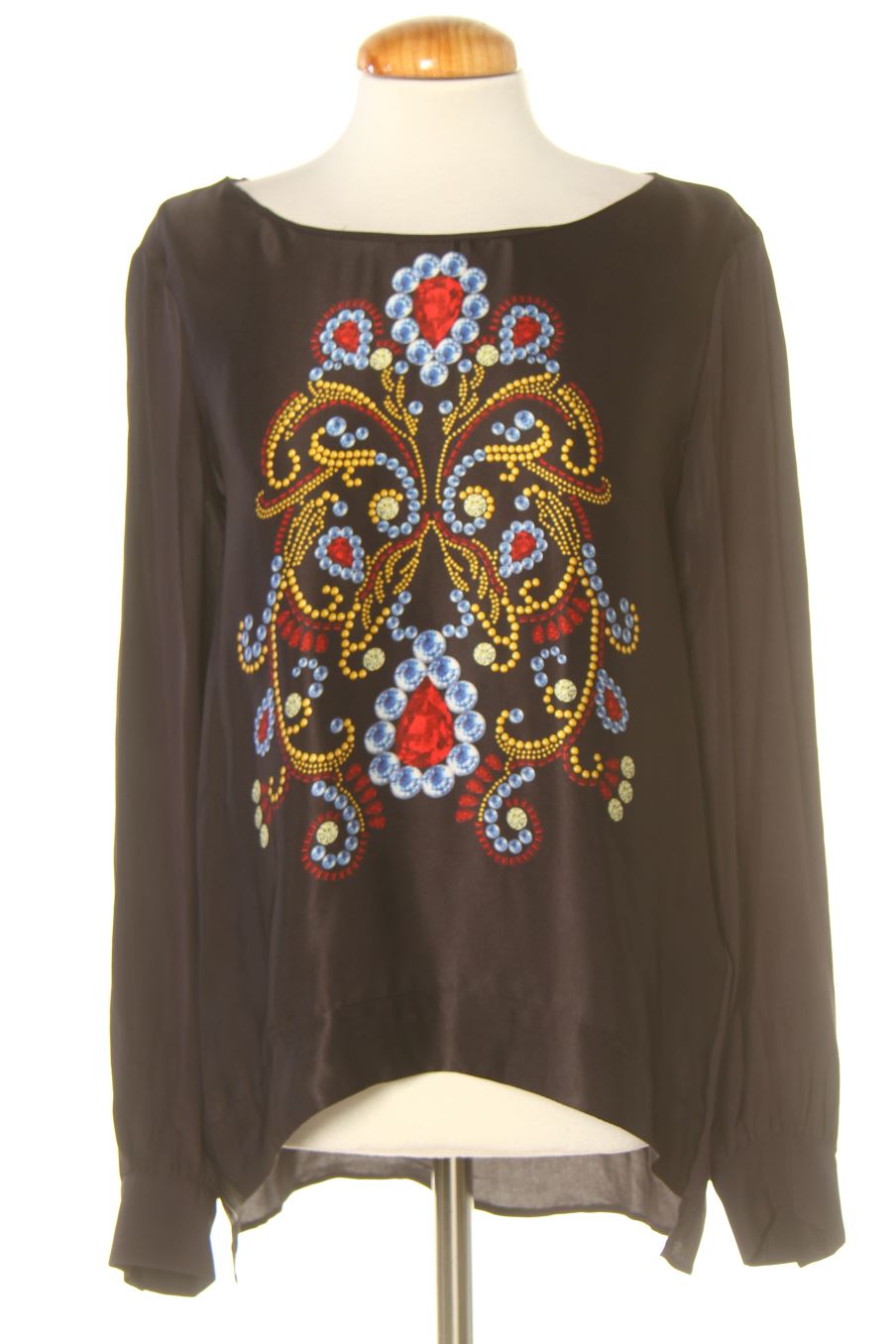 Blusa de manga larga de Zara de la talla M, de color estampado de seda