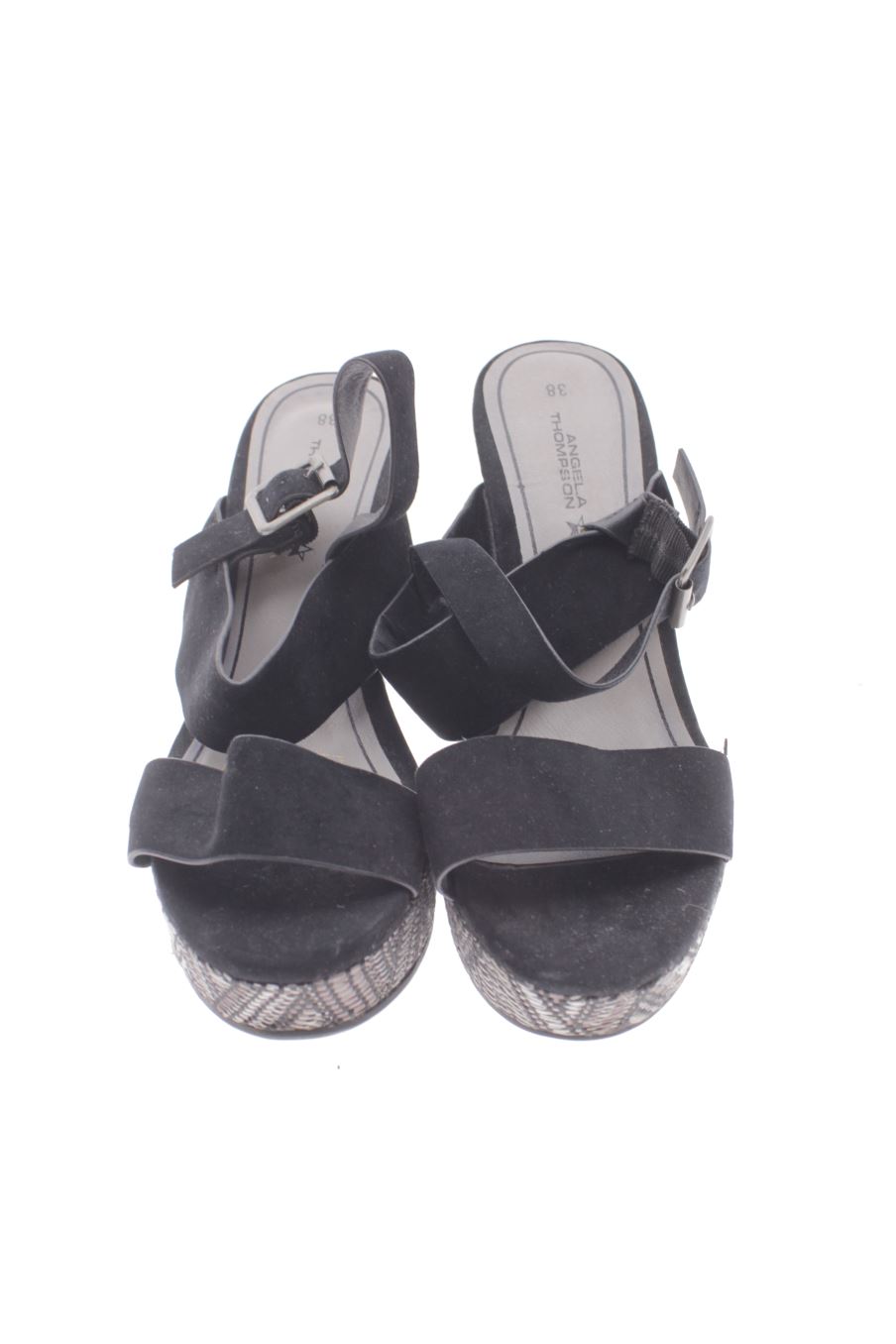 Sandalias tacon de ANGELA THOMPSON de la talla 38, de color gris de