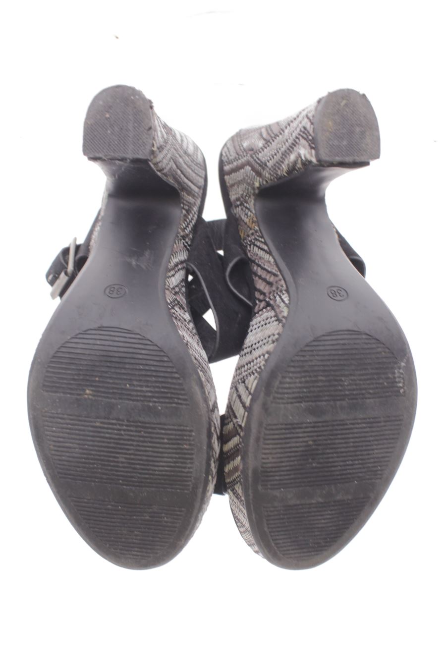 Sandalias tacon de ANGELA THOMPSON de la talla 38, de color gris de