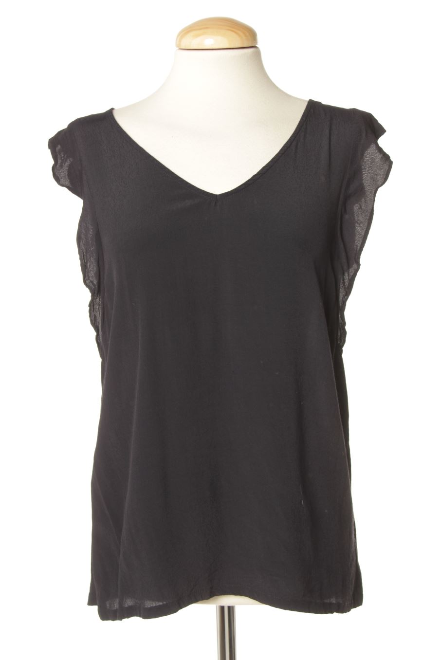 Blusa de manga corta de charlior de la talla S, de color azul marino