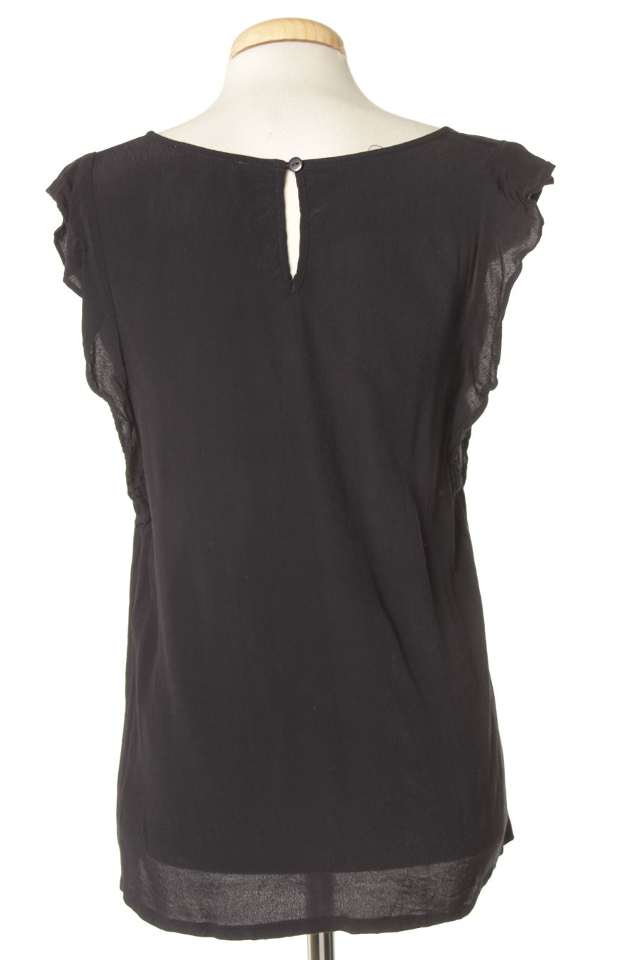 Blusa de manga corta de charlior de la talla S, de color azul marino