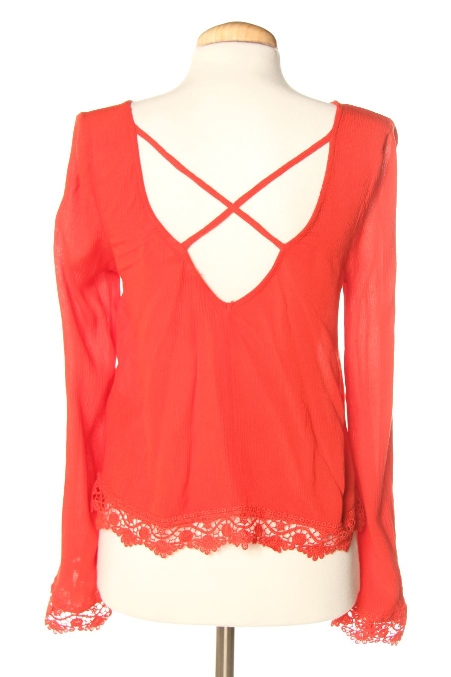 Blouse à manches longues H&M by Coachella de la taille XS, de couleur rouge