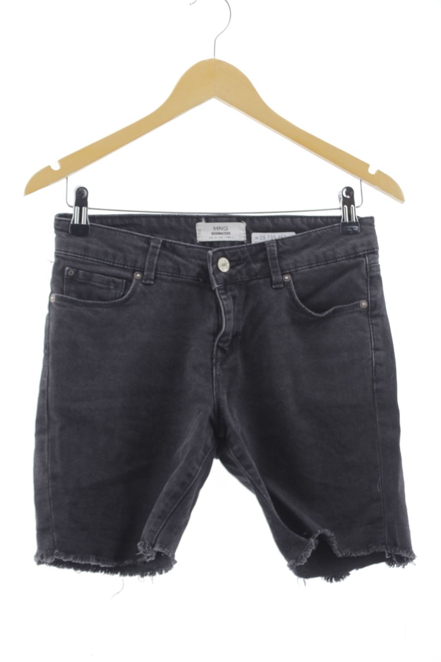 Kurze Hose von Mango Größe 32, Farbe Schwarz, aus Jeanskleidung für
