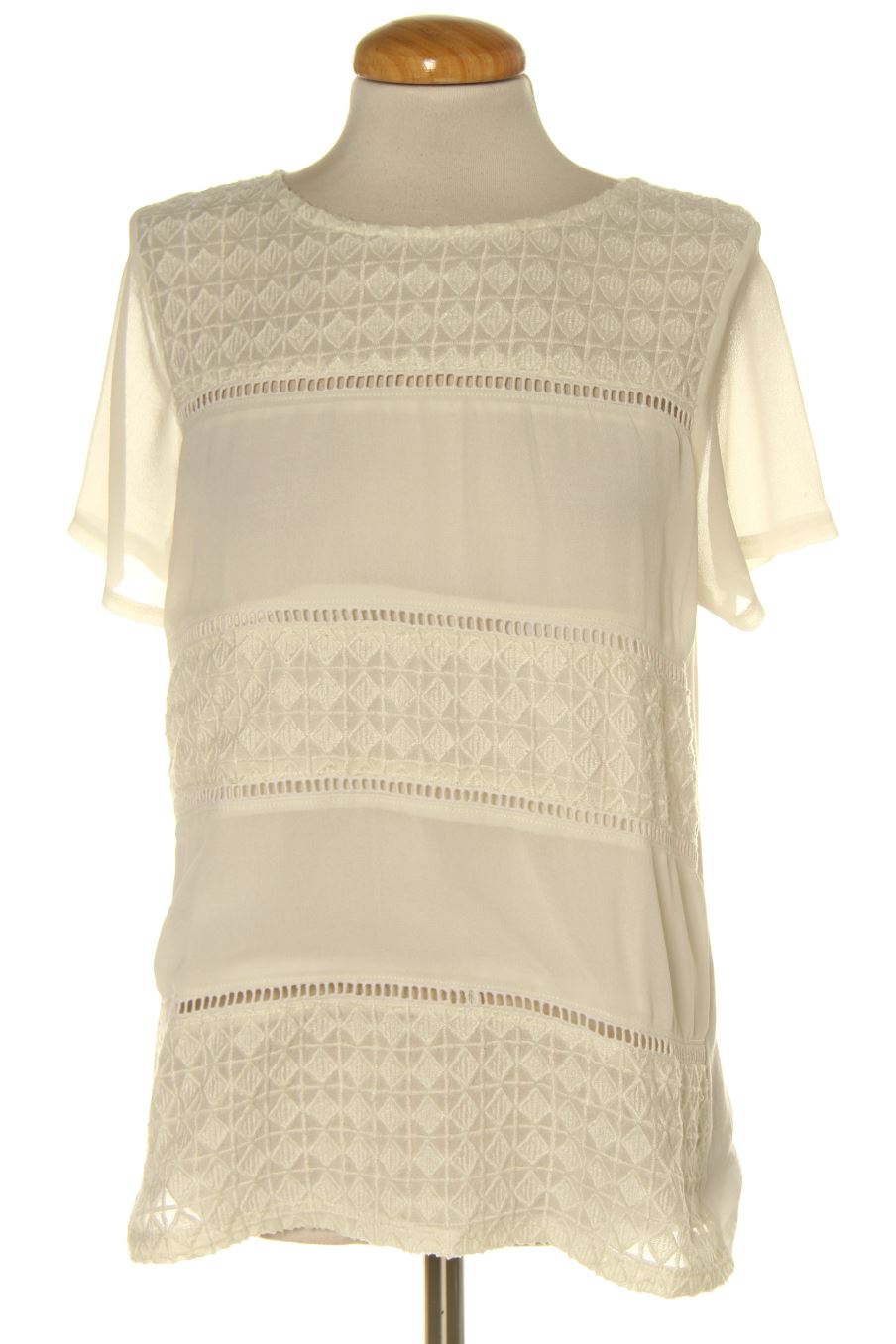 Blusa a maniche corte de Sfera de la talla M, de color bianco