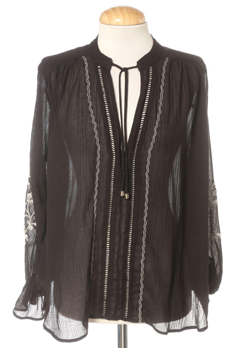 Langärmelige Bluse von Zara Größe XS, Farbe Schwarz, für