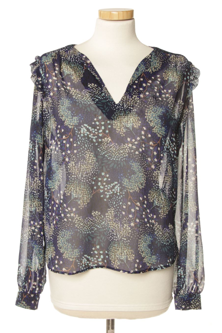 Blouse à manches longues Promod de la taille 36, de couleur fleurs