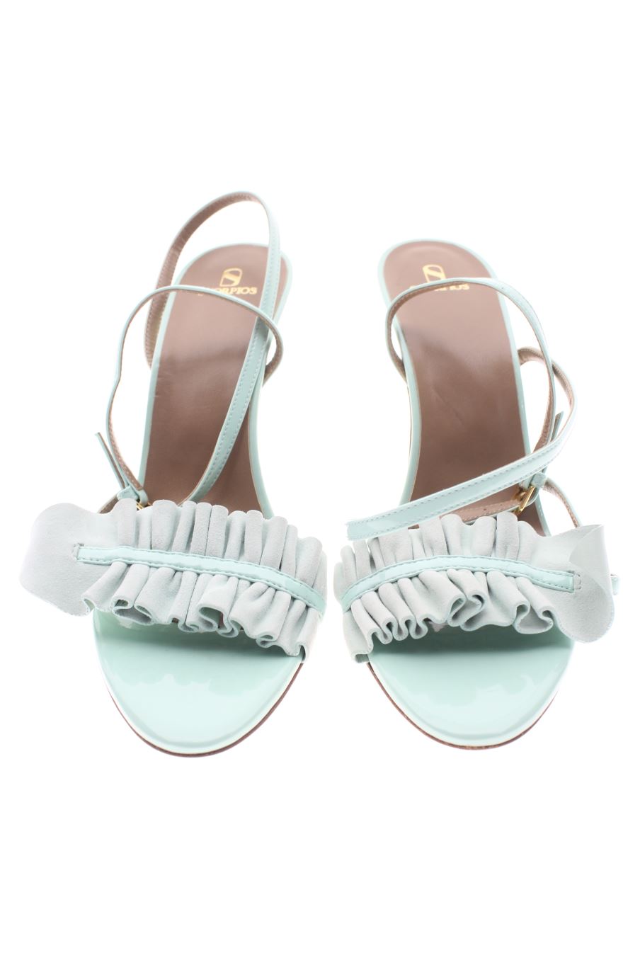 Sandalias tacon de Skorpios de la talla 38, de color turquesa de