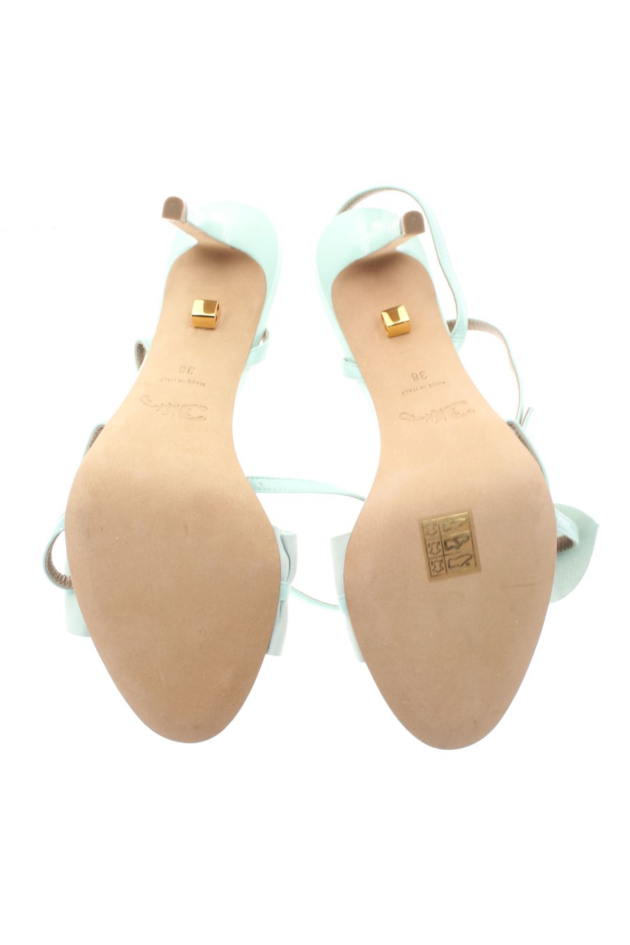 Sandalias tacon de Skorpios de la talla 38, de color turquesa de