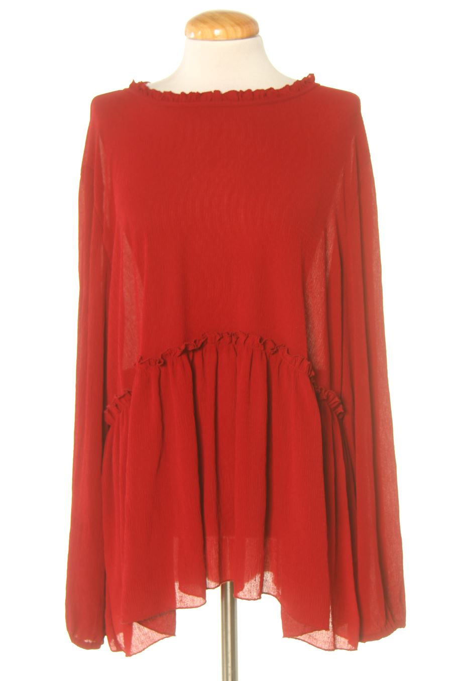 Langärmelige Bluse von Cortefiel Größe XL, Farbe Bordeaux, für