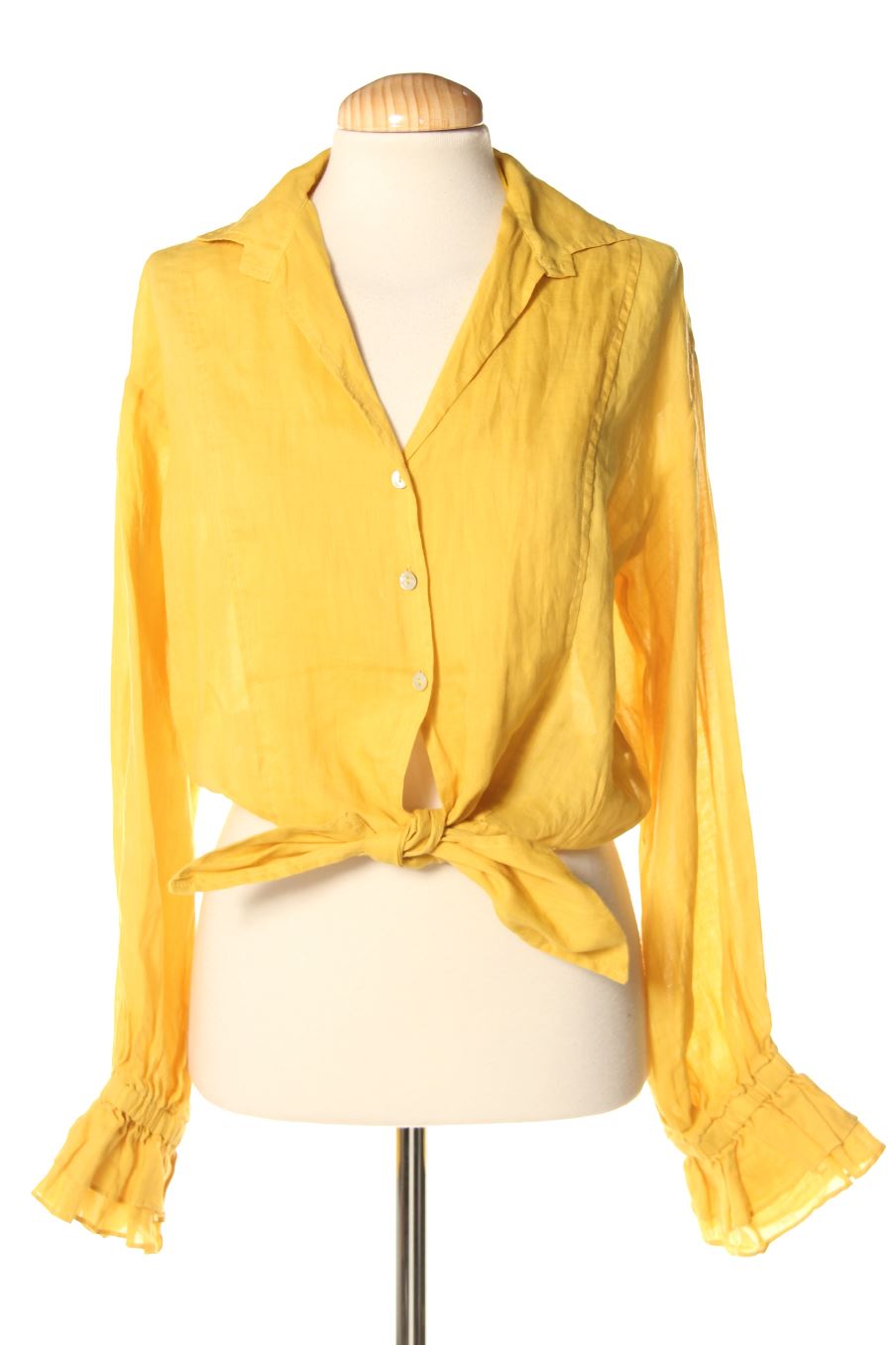 Chemise Zara de la taille XS, de couleur moutarde