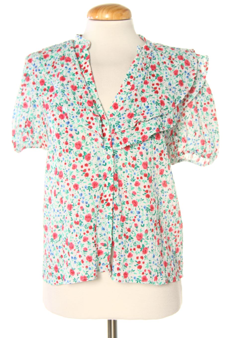 Blouse à manches courtes Zara de la taille XS, de couleur fleurs